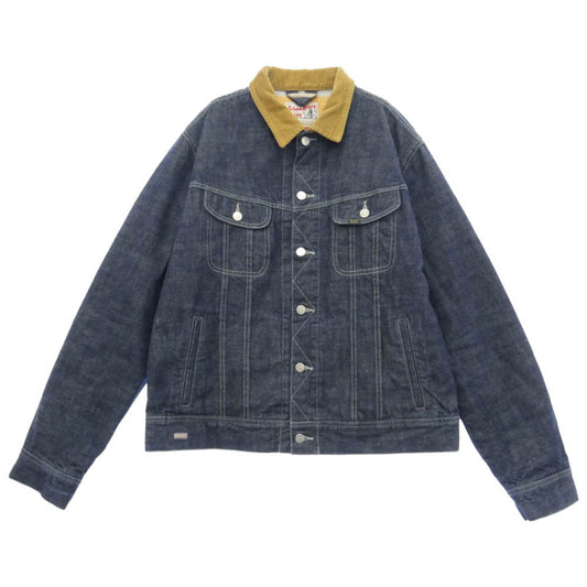 Paul Smith ポール・スミス Lee リー 25SS LB0583 STORM RIDER ストーム ライダー アンティーク ウォッシュ キルティング 襟コーデュロイ デニム ジャケット インディゴブルー系 XXL【美品】【中古】