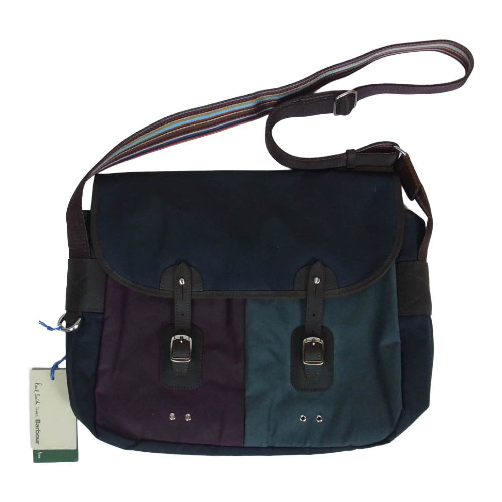 Barbour バブアー Paul Smith ポール・スミス 252UBA0761 × Paul Smith Wax Crossbody Bag ポールスミス ワックス クロスボディ ショルダーバッグ ネイビー系【新古品】【未使用】【中古】
