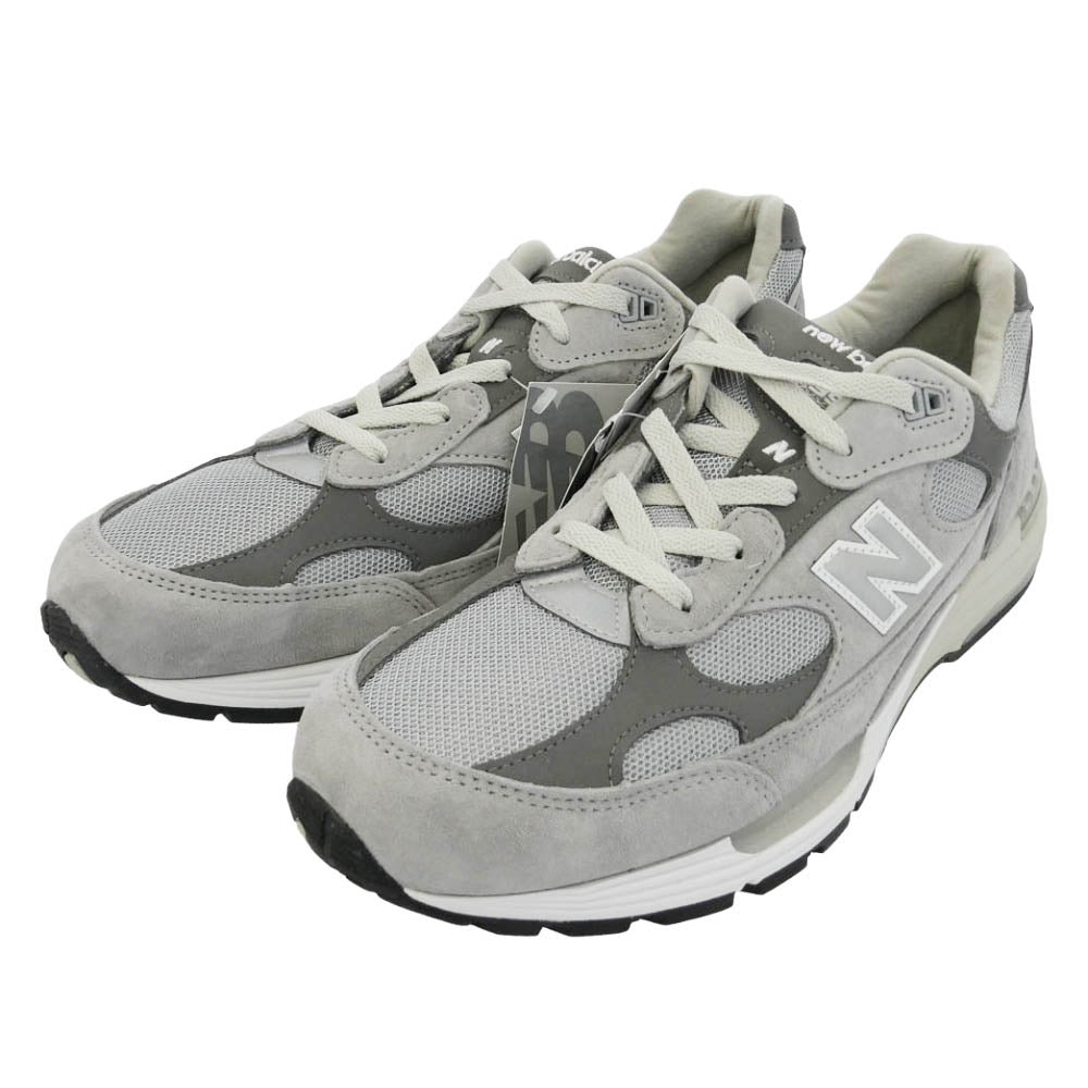 NEW BALANCE ニューバランス U992GY Made in USA 992 Core スエード メッシュ ローカット スニーカー グレー系 チャコール系 30cm【新古品】【未使用】【中古】