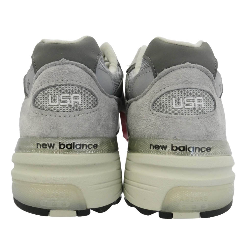 NEW BALANCE ニューバランス U992GY Made in USA 992 Core スエード メッシュ ローカット スニーカー グレー系 チャコール系 30cm【新古品】【未使用】【中古】