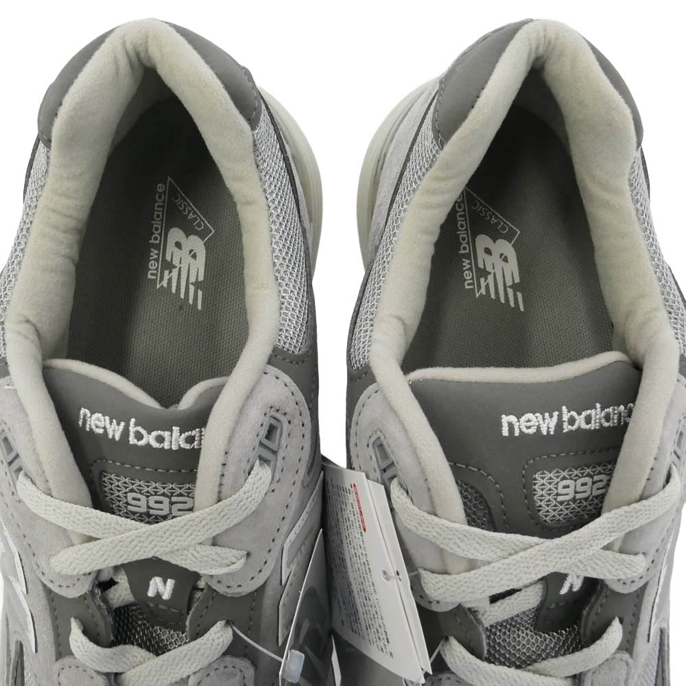 NEW BALANCE ニューバランス U992GY Made in USA 992 Core スエード メッシュ ローカット スニーカー グレー系 チャコール系 30cm【新古品】【未使用】【中古】