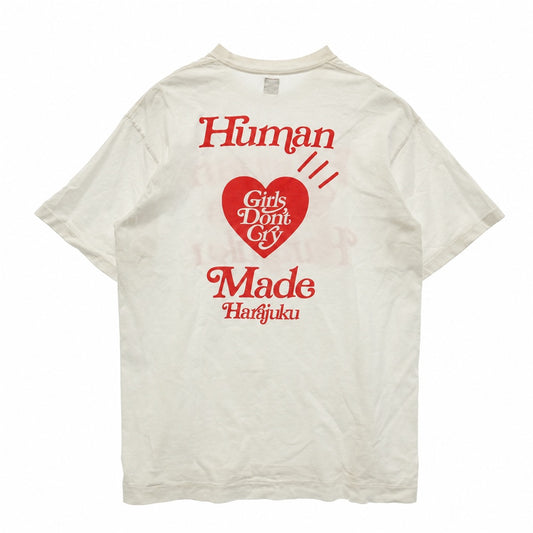 HUMAN MADE ヒューマンメイド Girls Don't Cry HARAJUKU TEE ガールズドントクライ 原宿 Tシャツ 半袖カットソー ホワイト系 XL【中古】