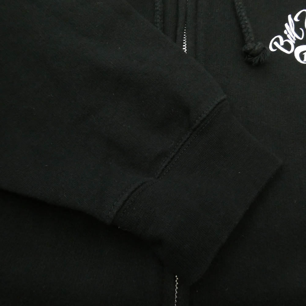 BILL WALL LEATHER ビルウォールレザー 25周年限定 ロゴプリント フーディー ジップアップ パーカー ブラック系 2XL【中古】