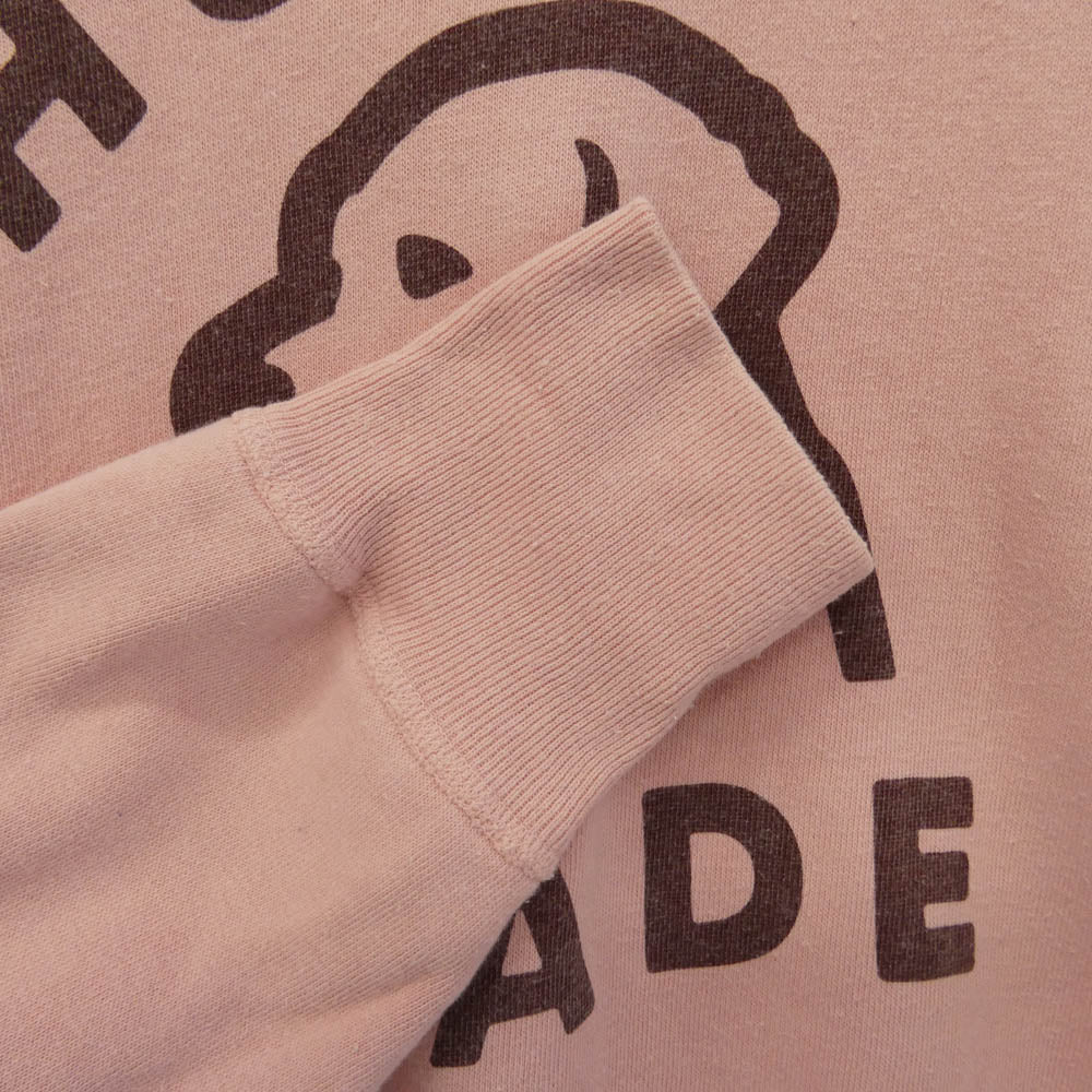 HUMAN MADE ヒューマンメイド Dog Sweatshirt ドッグ プリント スウェット トレーナー 日本製 ピンク系 XL【中古】
