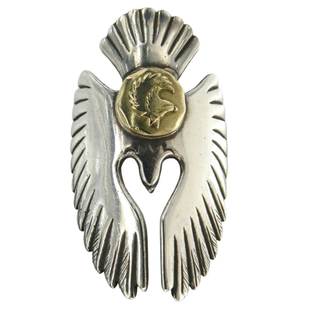 TADY&KING タディアンドキング EAGLE RING 18K 金メタル付き ロングホーン イーグルリング シルバー系 ゴールド系 21.5号【中古】