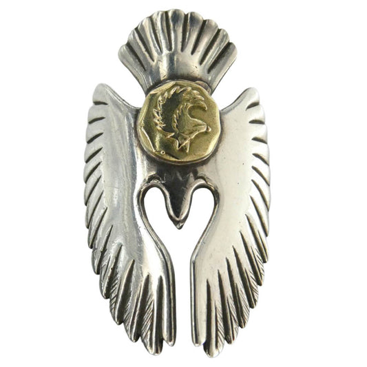 TADY&KING タディアンドキング EAGLE RING 18K 金メタル付き ロングホーン イーグルリング シルバー系 ゴールド系 21.5号【中古】