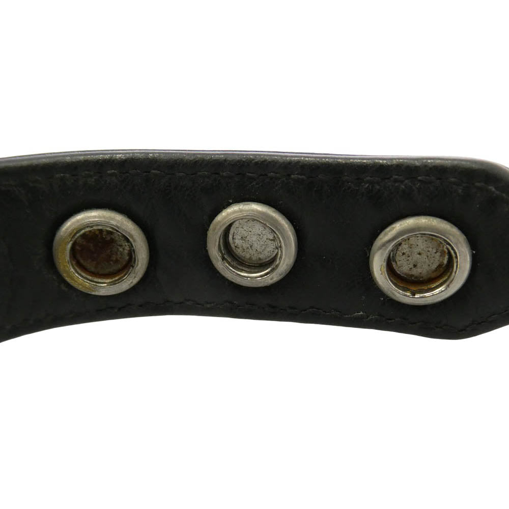 CHROME HEARTS クロムハーツ（原本無） 3BTN 2SNP CHプラス 3ボタン 2スナップ スター レザー ブレスレット ブラック系 シルバー系【中古】