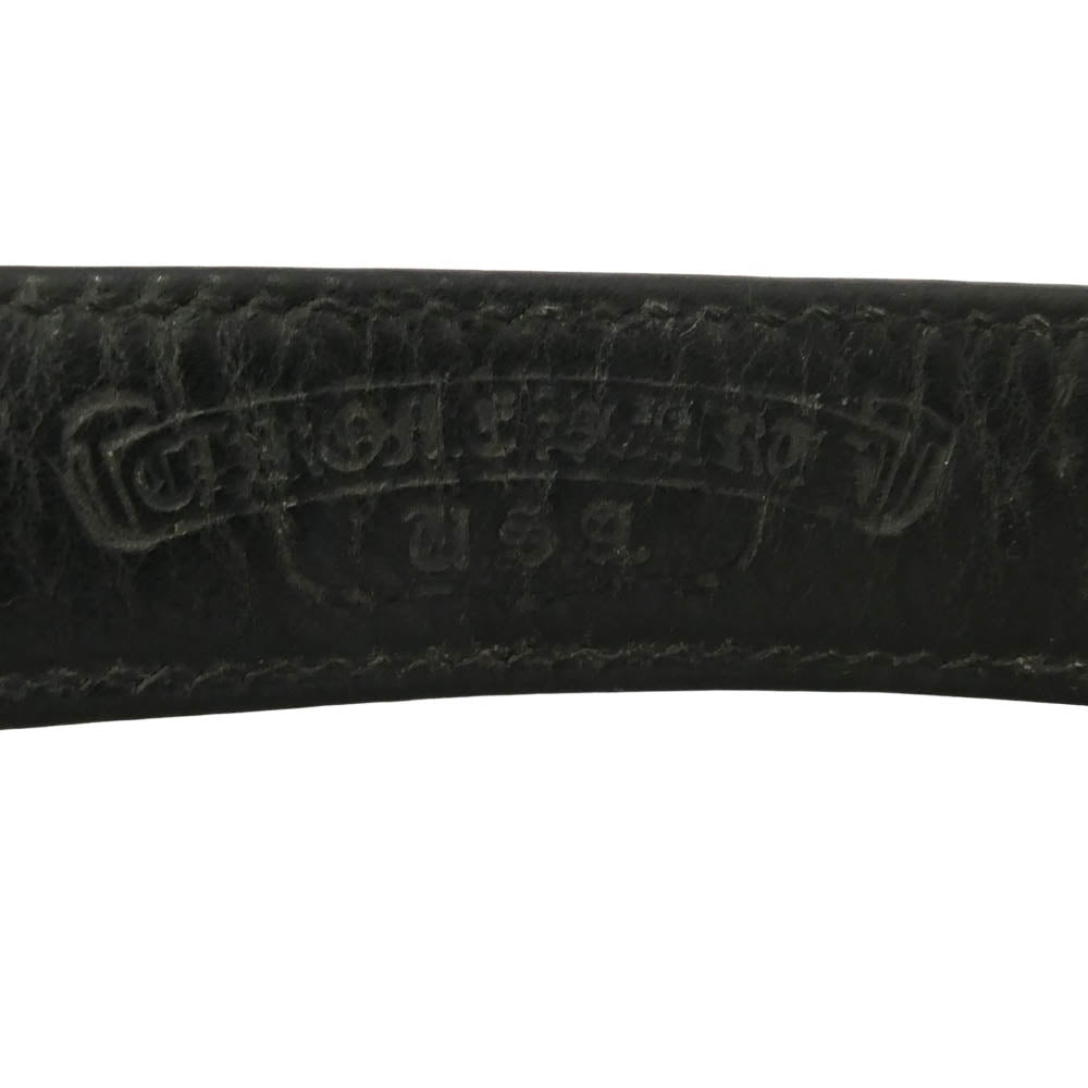 CHROME HEARTS クロムハーツ（原本無） 3BTN 2SNP CHプラス 3ボタン 2スナップ スター レザー ブレスレット ブラック系 シルバー系【中古】