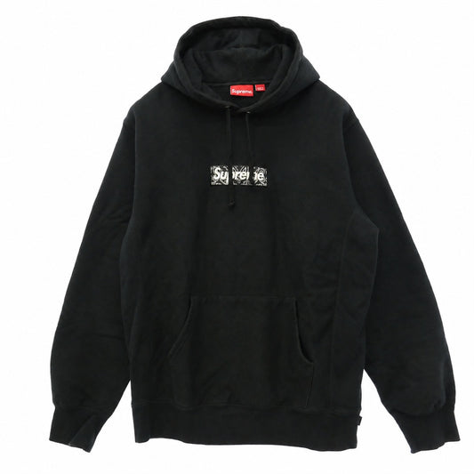 Supreme シュプリーム 19AW Bandana Box Hooded Sweatshirt バンダナ ボックスロゴ プルオーバー パーカー フーディ ブラック系 XL【中古】