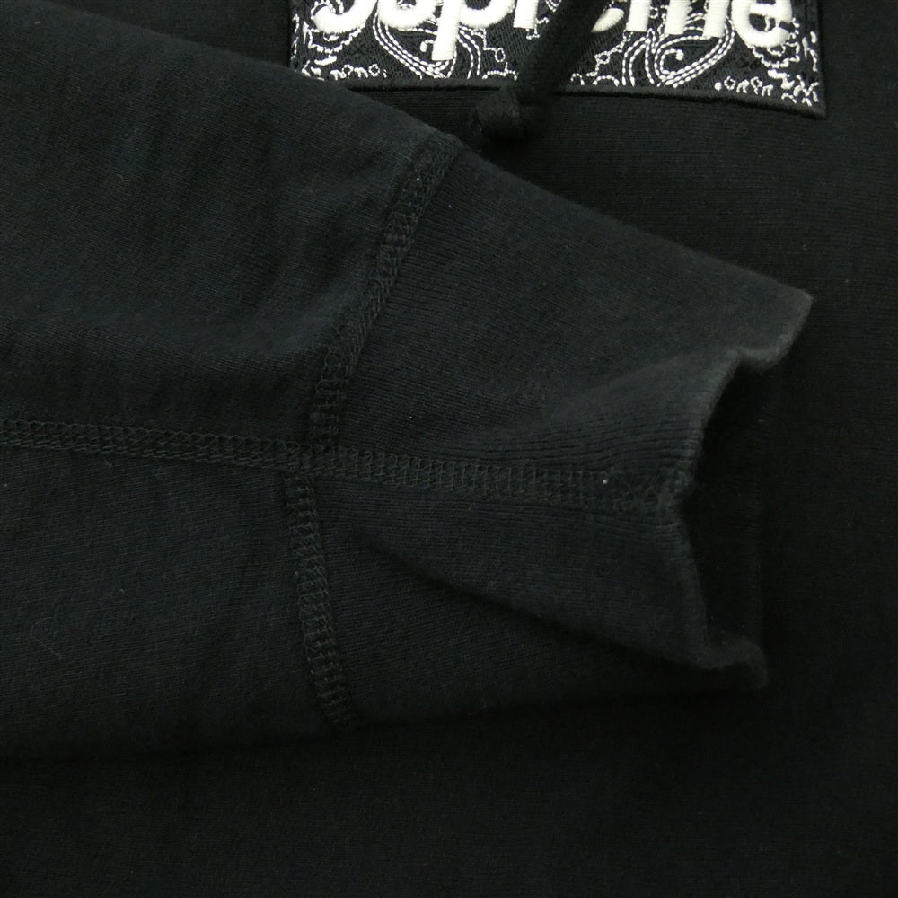 Supreme シュプリーム 19AW Bandana Box Hooded Sweatshirt バンダナ ボックスロゴ プルオーバー パーカー フーディ ブラック系 XL【中古】