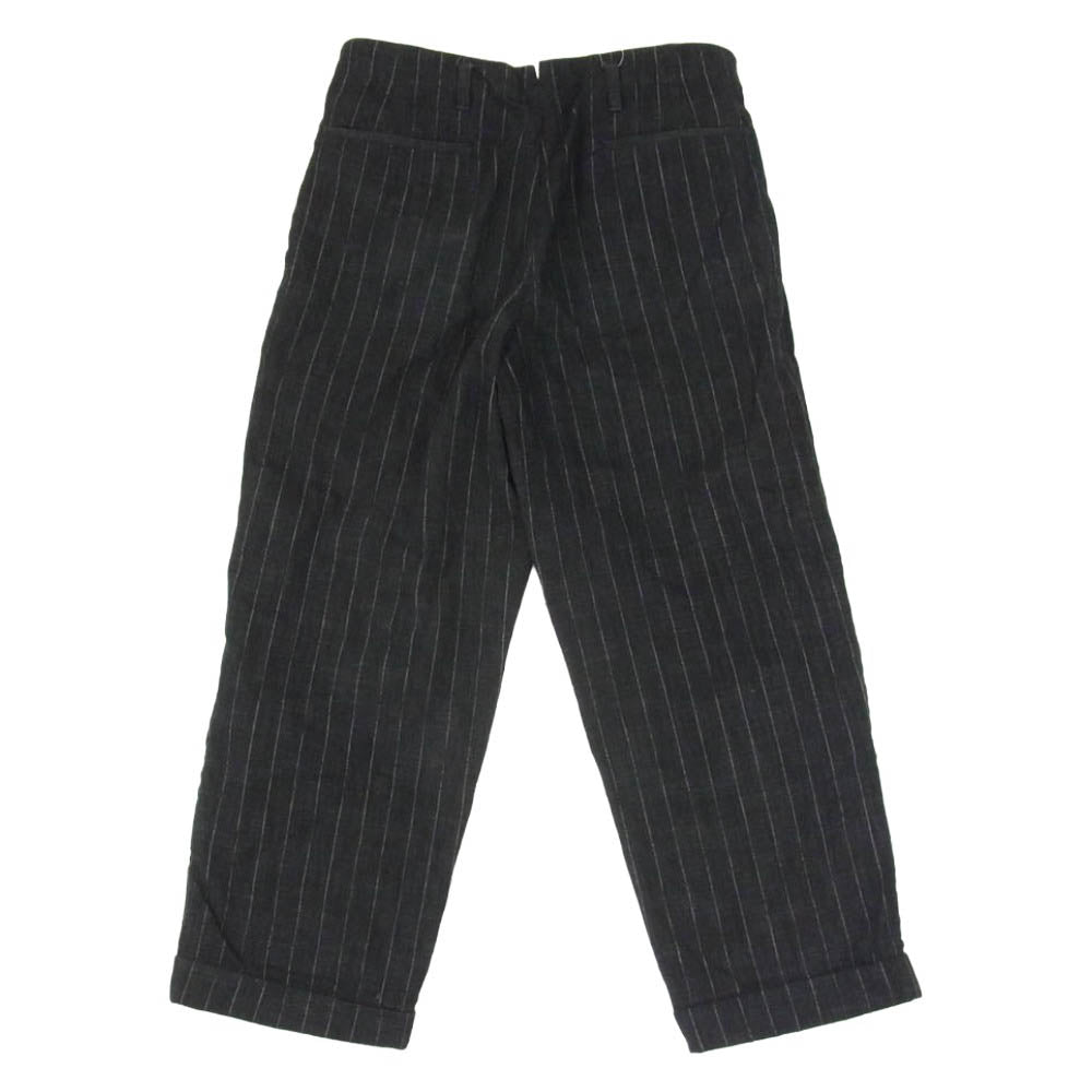ディーセカンド Two Pleats Pants ストライプ タック パンツ ブラック系 S【中古】