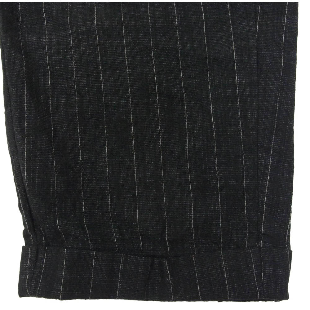 ディーセカンド Two Pleats Pants ストライプ タック パンツ ブラック系 S【中古】
