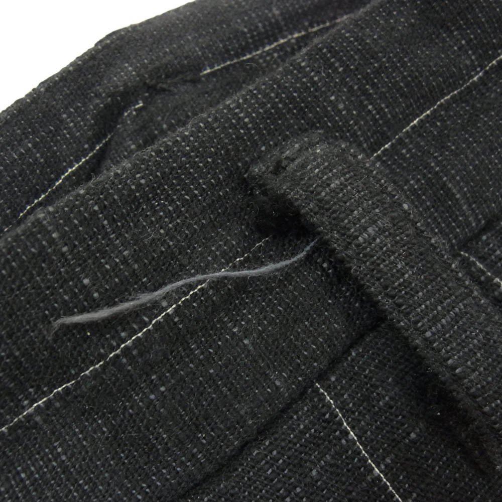 ディーセカンド Two Pleats Pants ストライプ タック パンツ ブラック系 S【中古】