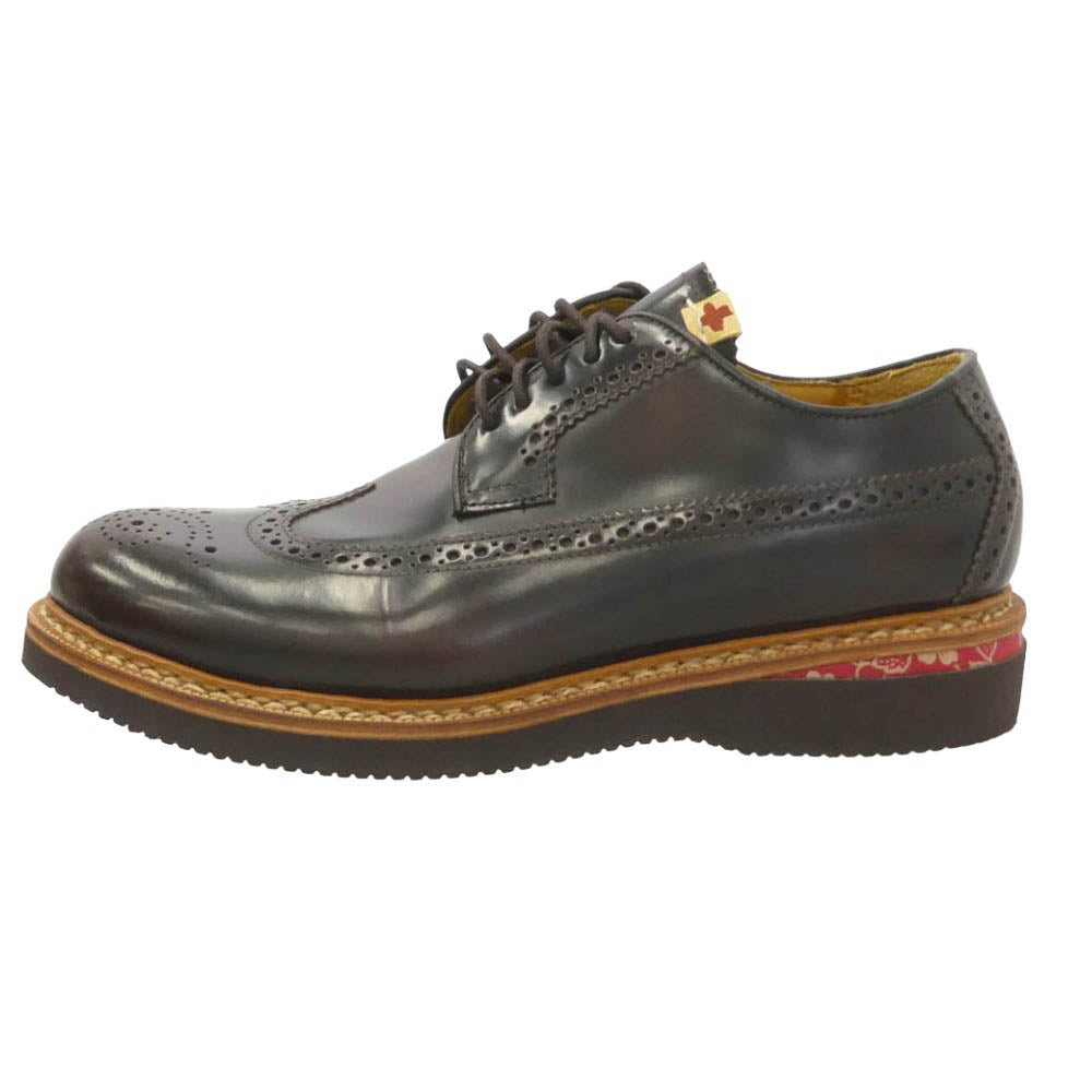 VISVIM ビズビム PATRICIAN パトリシアン レザー ウィングチップ シューズ ダークブラウン系 US10【中古】