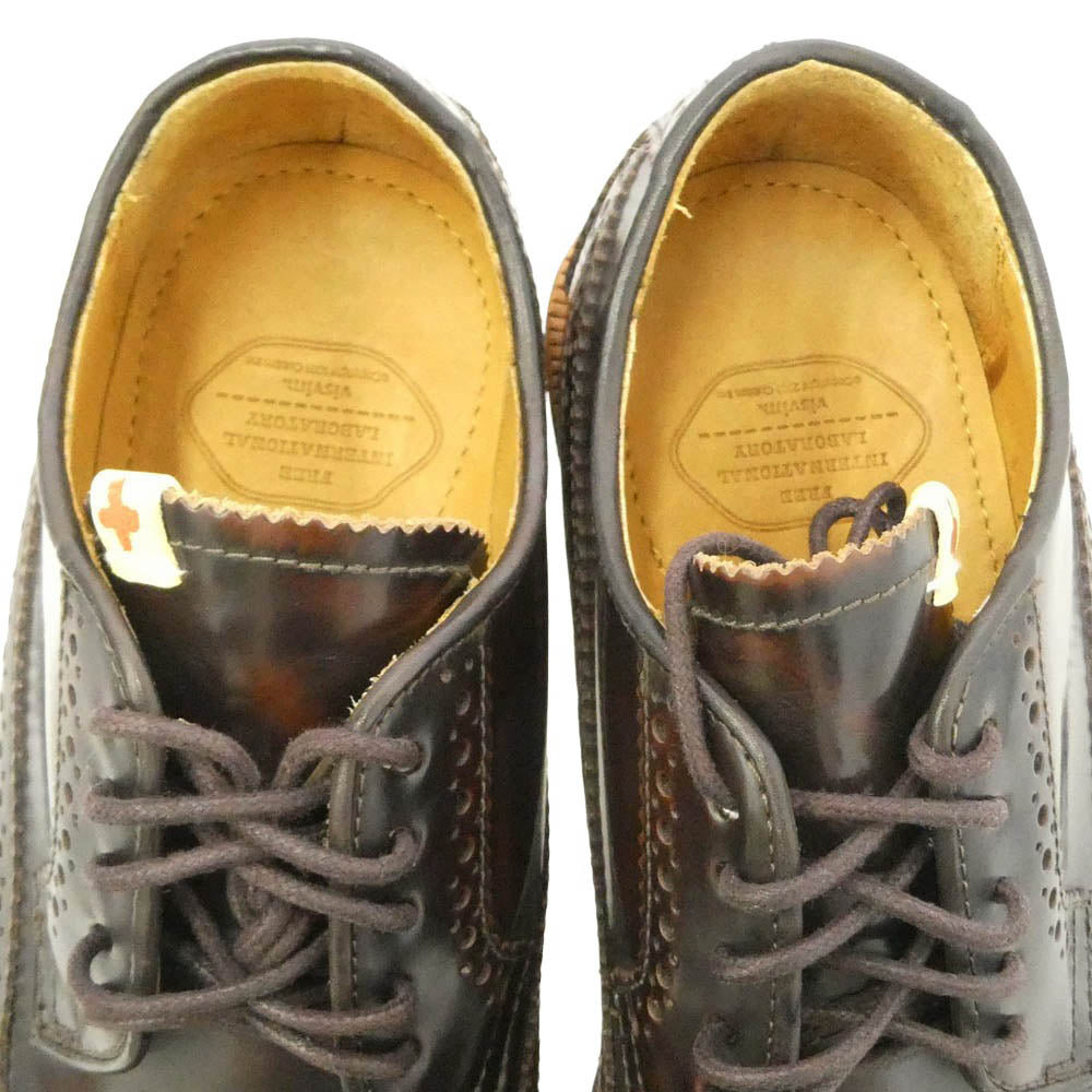 VISVIM ビズビム PATRICIAN パトリシアン レザー ウィングチップ シューズ ダークブラウン系 US10【中古】