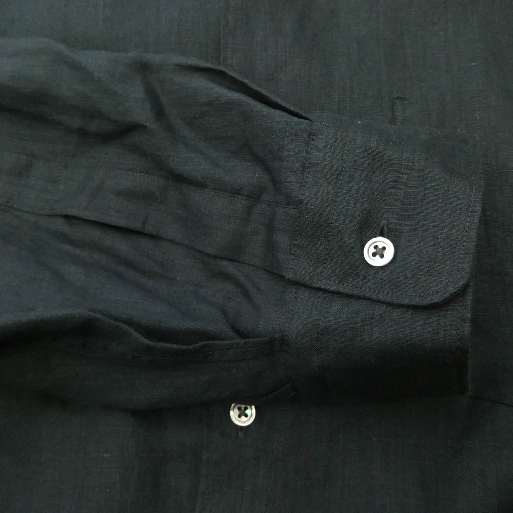 GRAPHPAPER グラフペーパー 23SS GM232-50061B Linen L/S Oversized Regular Collar Shirt リネン オーバーサイズ レギュラーカラー 長袖 シャツ ブラック系【中古】