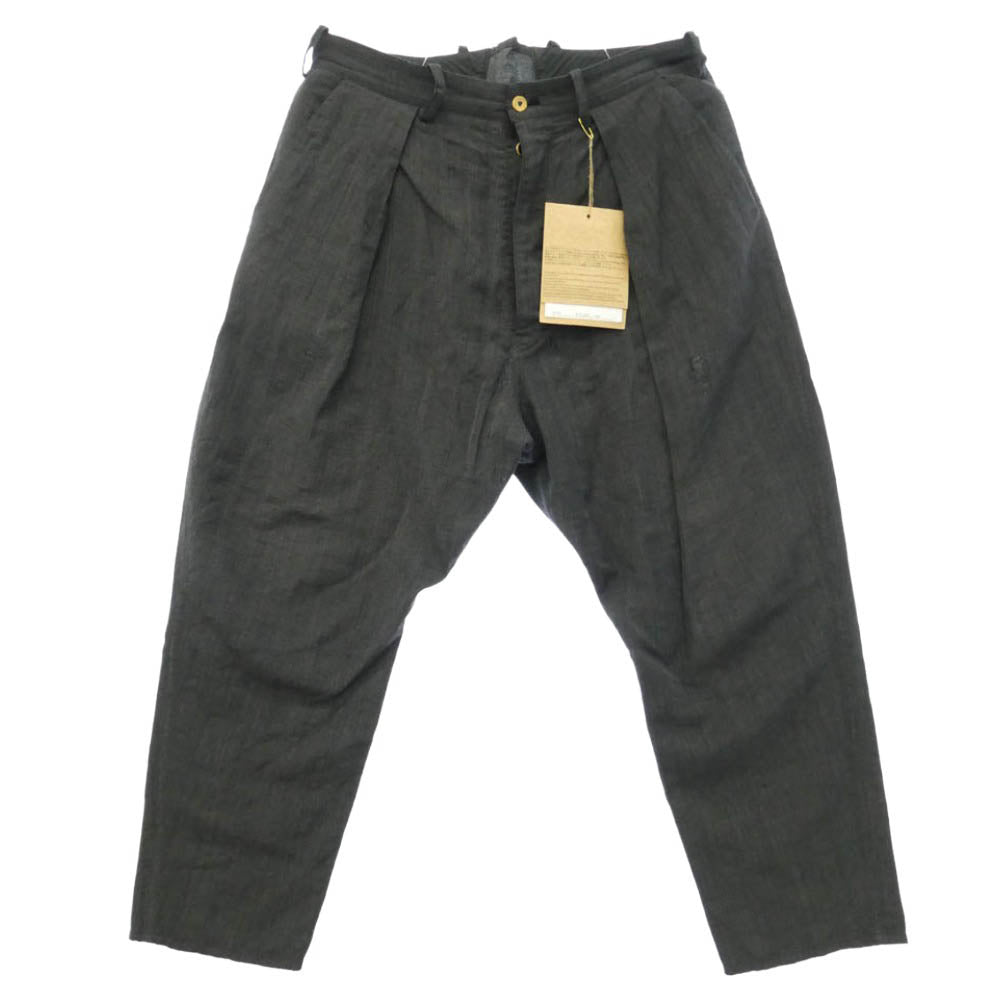 アラキユウ GULLAM別注 ELP04 Special ELKOWL Cropped Pants Diamond Herringbone Grey ダイヤモンド ヘリンボーン ウール リネン クロップド パンツ グレー系 1【中古】