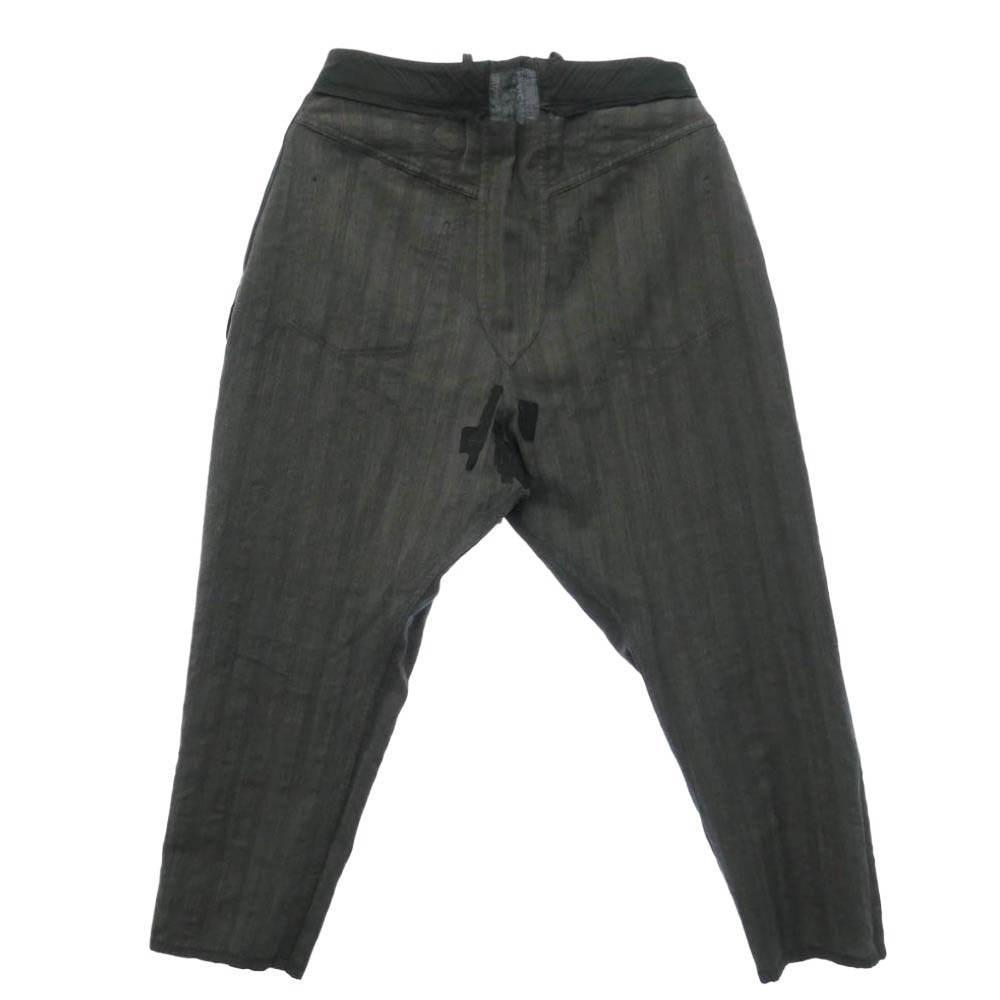 アラキユウ GULLAM別注 ELP04 Special ELKOWL Cropped Pants Diamond Herringbone Grey ダイヤモンド ヘリンボーン ウール リネン クロップド パンツ グレー系 1【中古】