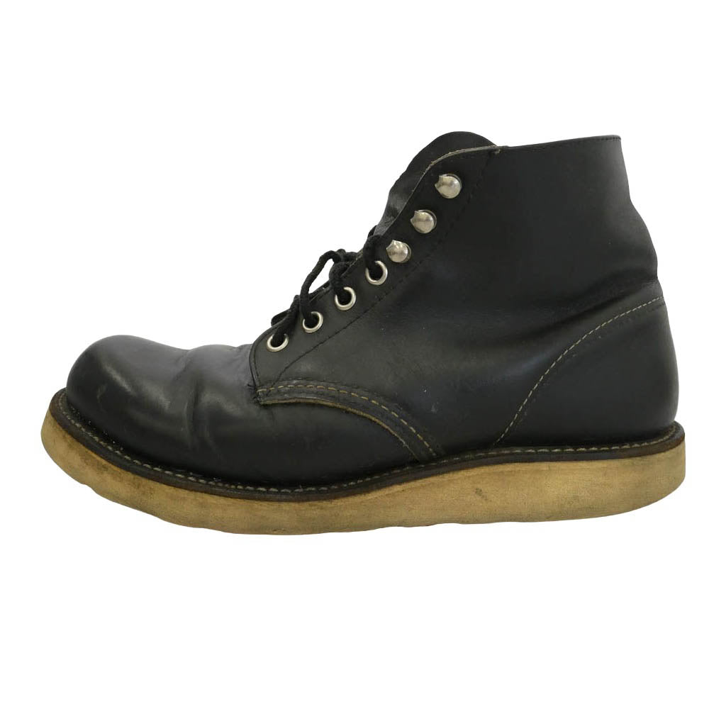 RED WING レッドウィング 8165 刺繍羽根タグ クラシックラウンド レザー ワークブーツ ブラック系 7D【中古】