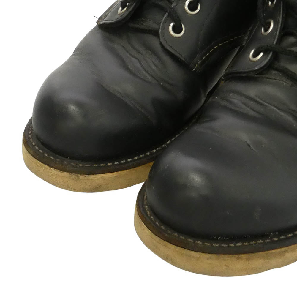 RED WING レッドウィング 8165 刺繍羽根タグ クラシックラウンド レザー ワークブーツ ブラック系 7D【中古】