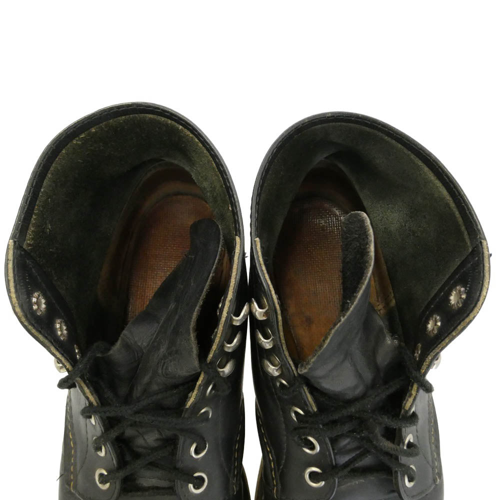 RED WING レッドウィング 8165 刺繍羽根タグ クラシックラウンド レザー ワークブーツ ブラック系 7D【中古】