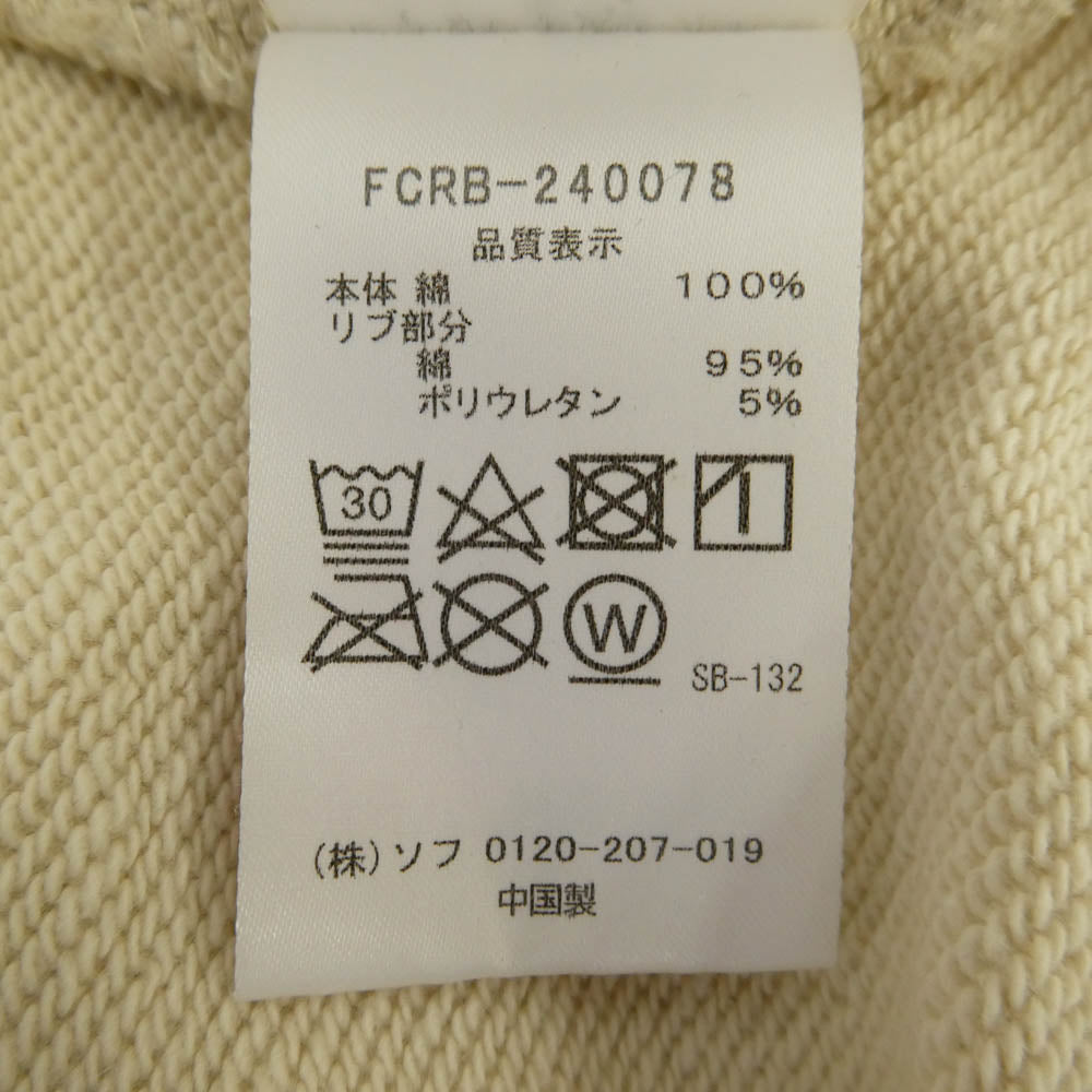 F.C.R.B. エフシーアールビー 24SS FCRB-240078 HOOD LOGO TEAM SWEAT HOODIE フード ロゴ チーム スウェット プルオーバー パーカー フーディー オフホワイト系 XL【中古】
