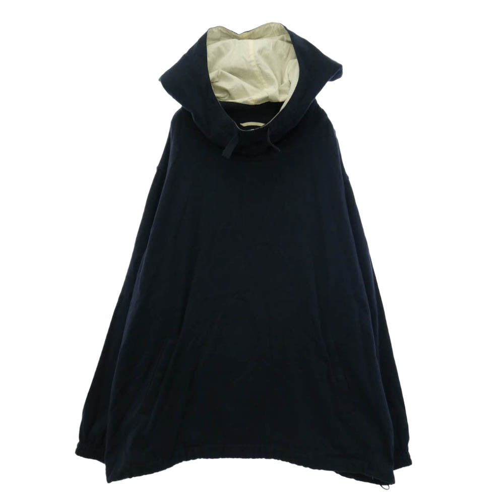 ナナミカ SUHF369 Cotton Wool Twill Hooded Pullover Parka コットン ウール ツイル フーデッド プルオーバー パーカー フーディー ネイビー系 XL【中古】