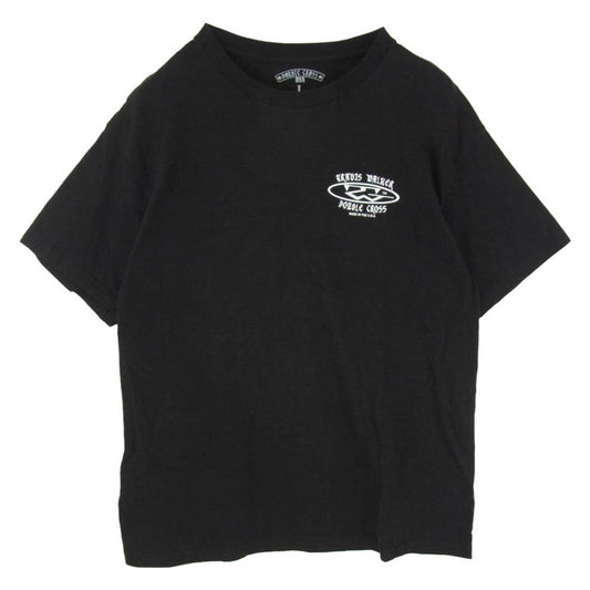 TRAVIS WALKER トラヴィスワーカー ダブルクロス トリプルスカル ショートスリーブ 半袖 プリント Tシャツ ブラック系 L【中古】