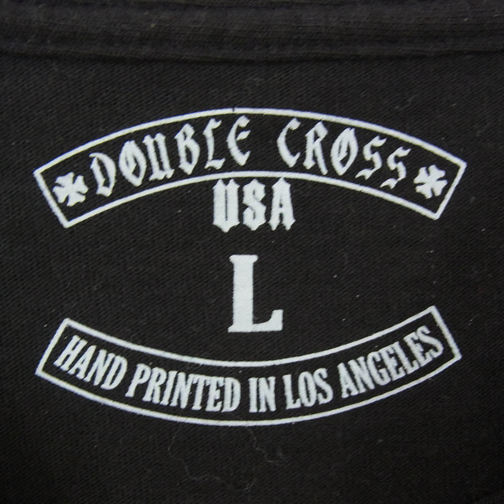 TRAVIS WALKER トラヴィスワーカー ダブルクロス トリプルスカル ショートスリーブ 半袖 プリント Tシャツ ブラック系 L【中古】