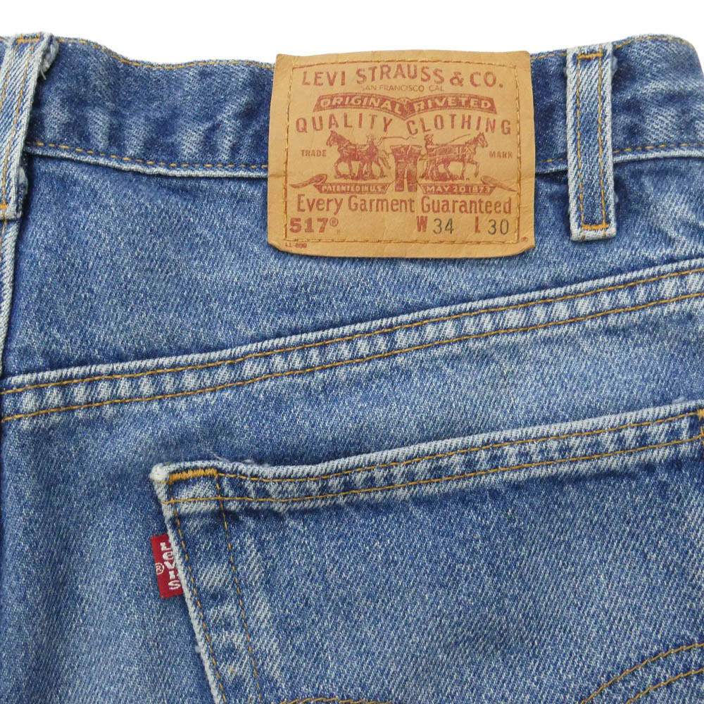 Levi's リーバイス 00517-0217 517 ボタン裏554 90s USA製 ブーツカット ジーンズ デニムパンツ インディゴブルー系 W34【中古】