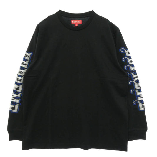 Supreme シュプリーム 25AW Intarsia Sleeve L/S Top インターシャ スリーブ 長袖 Tシャツ カットソー ブラック系 L【極上美品】【中古】