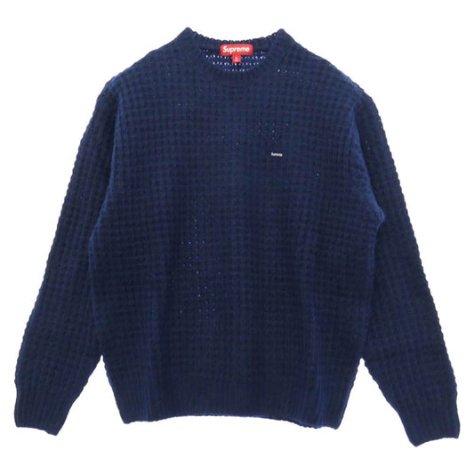 Supreme シュプリーム 25AW Small Box Waffle Sweater スモールボックスロゴ クルーネック ワッフル ニット M【極上美品】【中古】