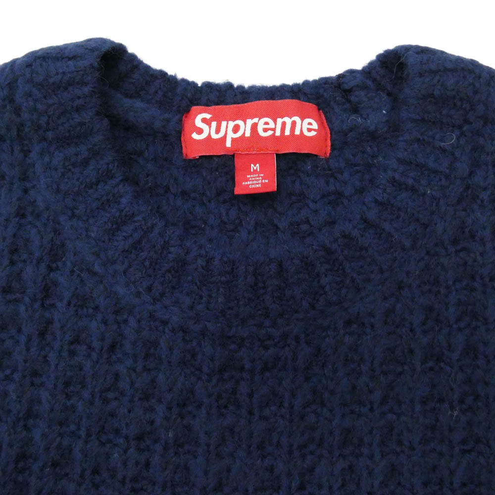 Supreme シュプリーム 25AW Small Box Waffle Sweater スモールボックスロゴ クルーネック ワッフル ニット M【極上美品】【中古】