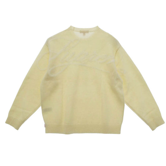 Supreme シュプリーム 25AW Angora Script Sweater アンゴラ スクリプトロゴ クルーネック ニット ホワイト系 L【極上美品】【中古】