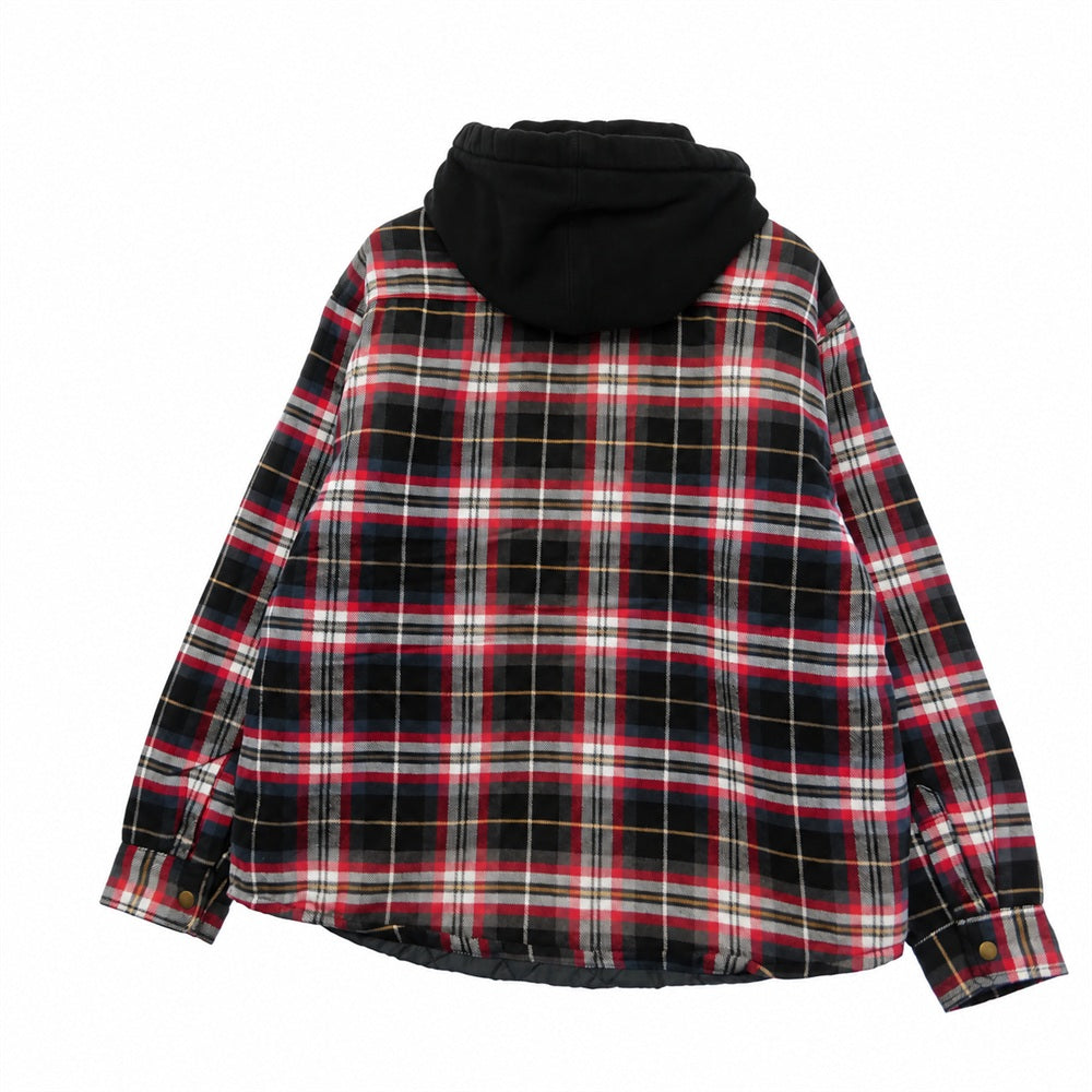 Supreme シュプリーム Dickies ディッキーズ 25AW × Dickies Lined Zip Up Hooded Flannel Shirt チェック柄 ジップアップ フーデッド 長袖 フランネルシャツ レッド系 M【新古品】【未使用】【中古】