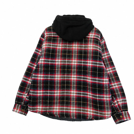 Supreme シュプリーム Dickies ディッキーズ 25AW × Dickies Lined Zip Up Hooded Flannel Shirt チェック柄 ジップアップ フーデッド 長袖 フランネルシャツ レッド系 M【新古品】【未使用】【中古】