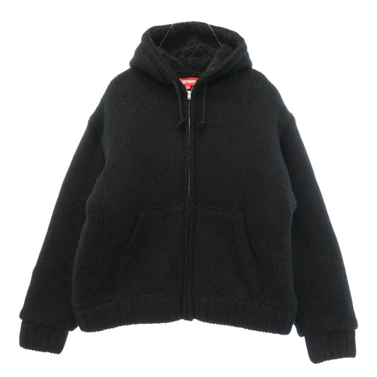 Supreme シュプリーム 25AW Faux Shearling Lined Zip Up Hooded Sweater ジップアップ ニット パーカー ブラック系 M【新古品】【未使用】【中古】