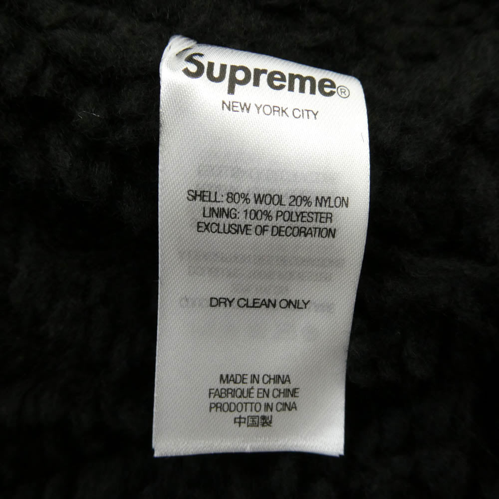 Supreme シュプリーム 25AW Faux Shearling Lined Zip Up Hooded Sweater ジップアップ ニット パーカー ブラック系 M【新古品】【未使用】【中古】