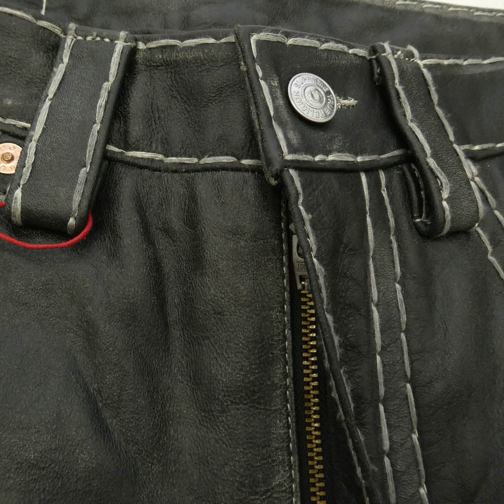Supreme シュプリーム TRUE RELIGION トゥルーレリジョン 25AW True Religion トゥルーレリジョン Loose Fit Leather Pant ルーズフィット レザー パンツ ブラック系 30【新古品】【未使用】【中古】