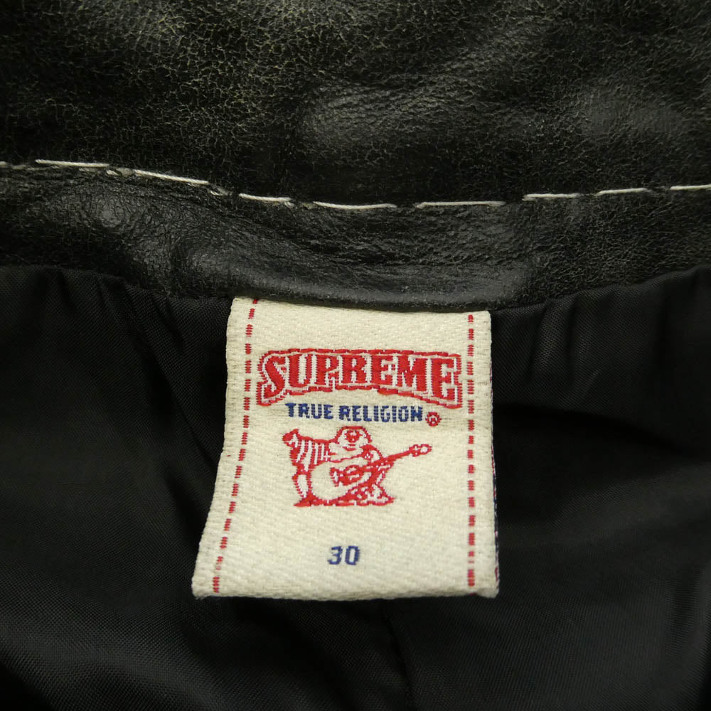 Supreme シュプリーム TRUE RELIGION トゥルーレリジョン 25AW True Religion トゥルーレリジョン Loose Fit Leather Pant ルーズフィット レザー パンツ ブラック系 30【新古品】【未使用】【中古】