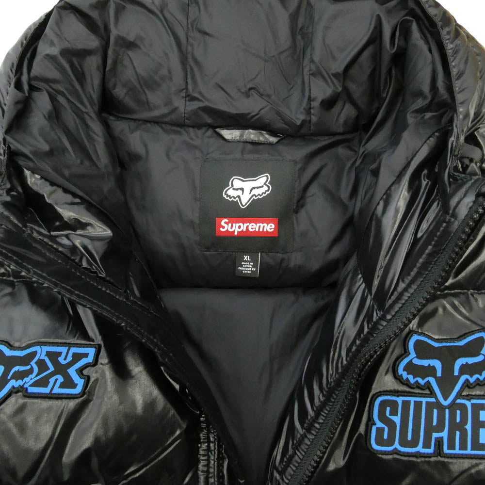 Supreme シュプリーム 25AW × Fox Racing フォックスレーシング Shiny Down Puffer Jacket シャイニー ダウン パファー ジャケット ブラック系 XL【新古品】【未使用】【中古】