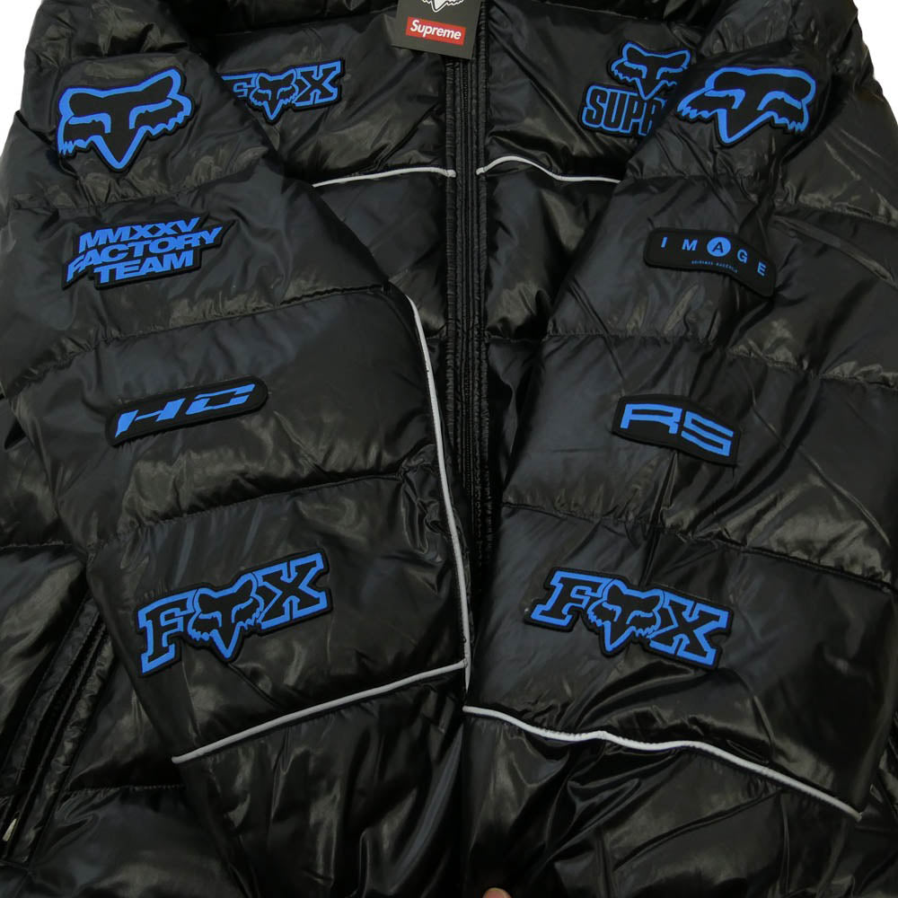 Supreme シュプリーム 25AW × Fox Racing フォックスレーシング Shiny Down Puffer Jacket シャイニー ダウン パファー ジャケット ブラック系 XL【新古品】【未使用】【中古】