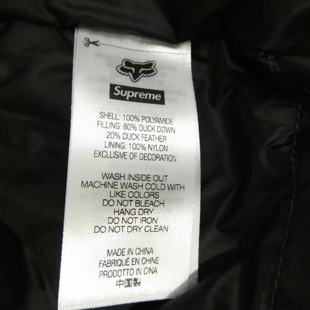Supreme シュプリーム 25AW × Fox Racing フォックスレーシング Shiny Down Puffer Jacket シャイニー ダウン パファー ジャケット ブラック系 XL【新古品】【未使用】【中古】