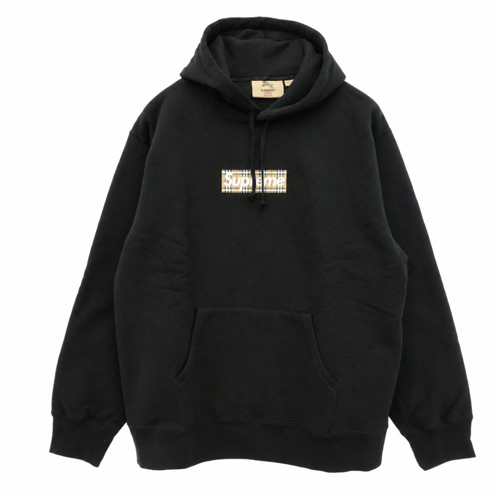 Supreme シュプリーム BURBERRY バーバリー × BURBERRY バーバリー 22SS Box Logo Hooded Sweatshirt ボックスロゴ フーデッド スウェットシャツ パーカー ブラック系 L【新古品】【未使用】【中古】