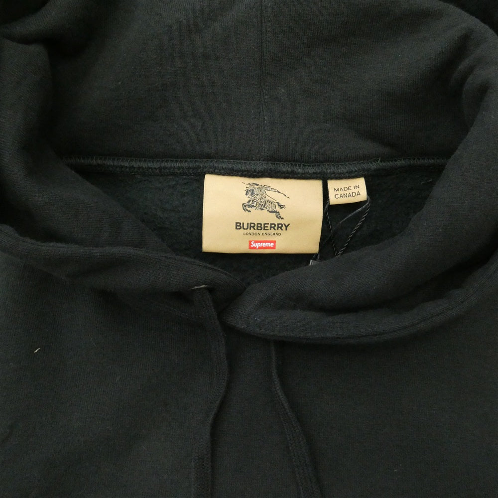 Supreme シュプリーム BURBERRY バーバリー × BURBERRY バーバリー 22SS Box Logo Hooded Sweatshirt ボックスロゴ フーデッド スウェットシャツ パーカー ブラック系 L【新古品】【未使用】【中古】