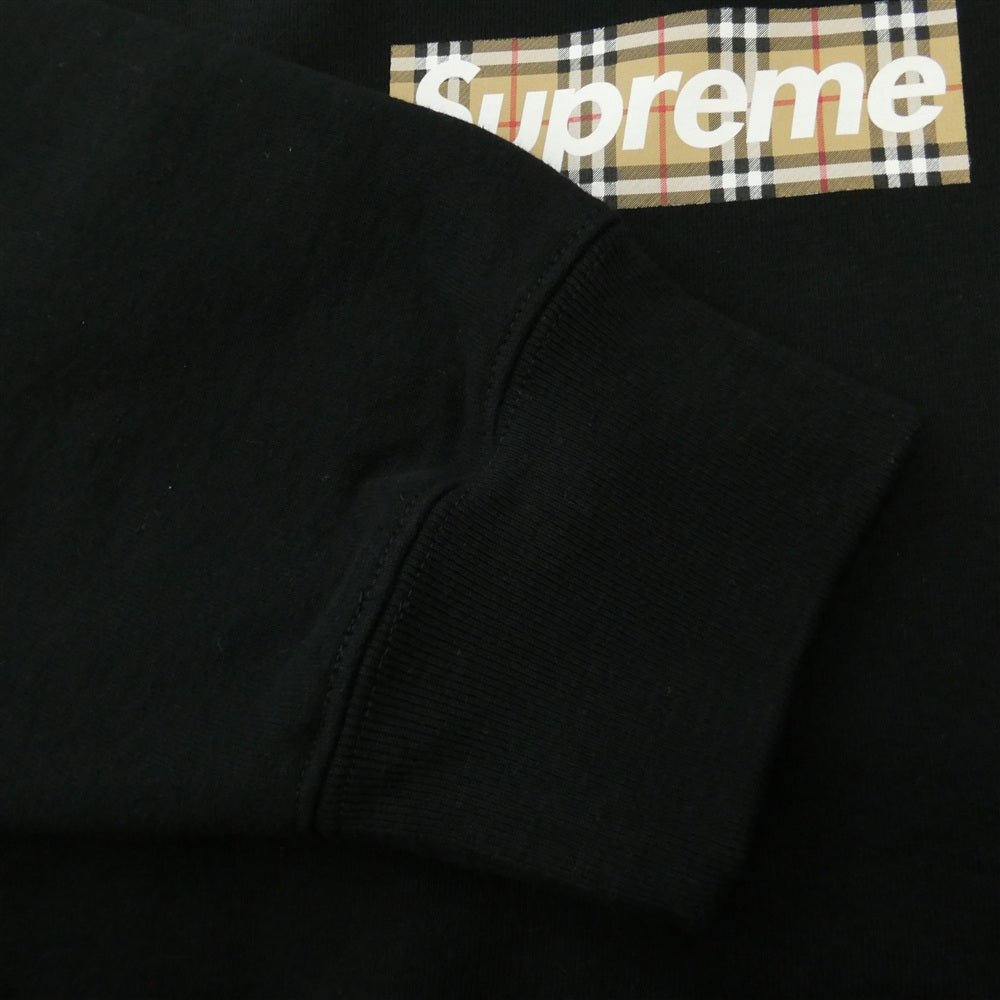 Supreme シュプリーム BURBERRY バーバリー × BURBERRY バーバリー 22SS Box Logo Hooded Sweatshirt ボックスロゴ フーデッド スウェットシャツ パーカー ブラック系 L【新古品】【未使用】【中古】