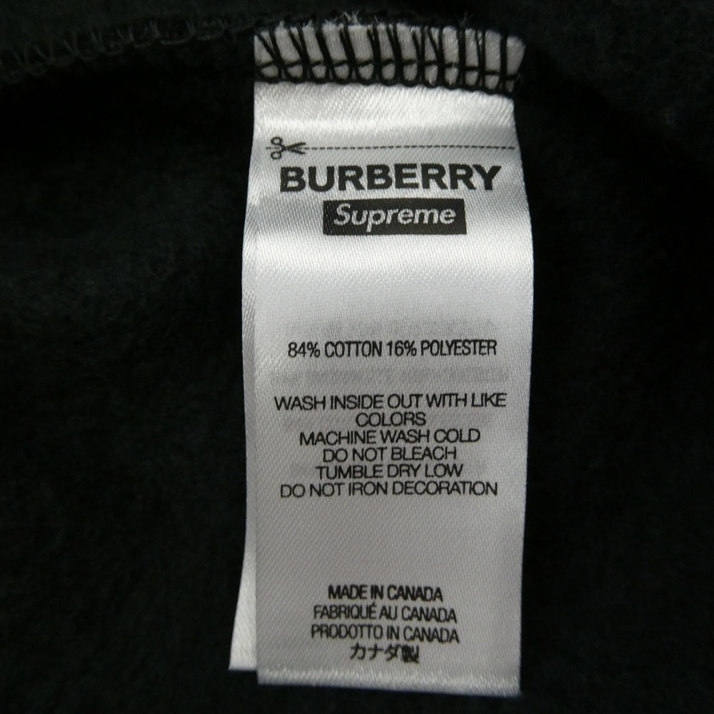 Supreme シュプリーム BURBERRY バーバリー × BURBERRY バーバリー 22SS Box Logo Hooded Sweatshirt ボックスロゴ フーデッド スウェットシャツ パーカー ブラック系 L【新古品】【未使用】【中古】