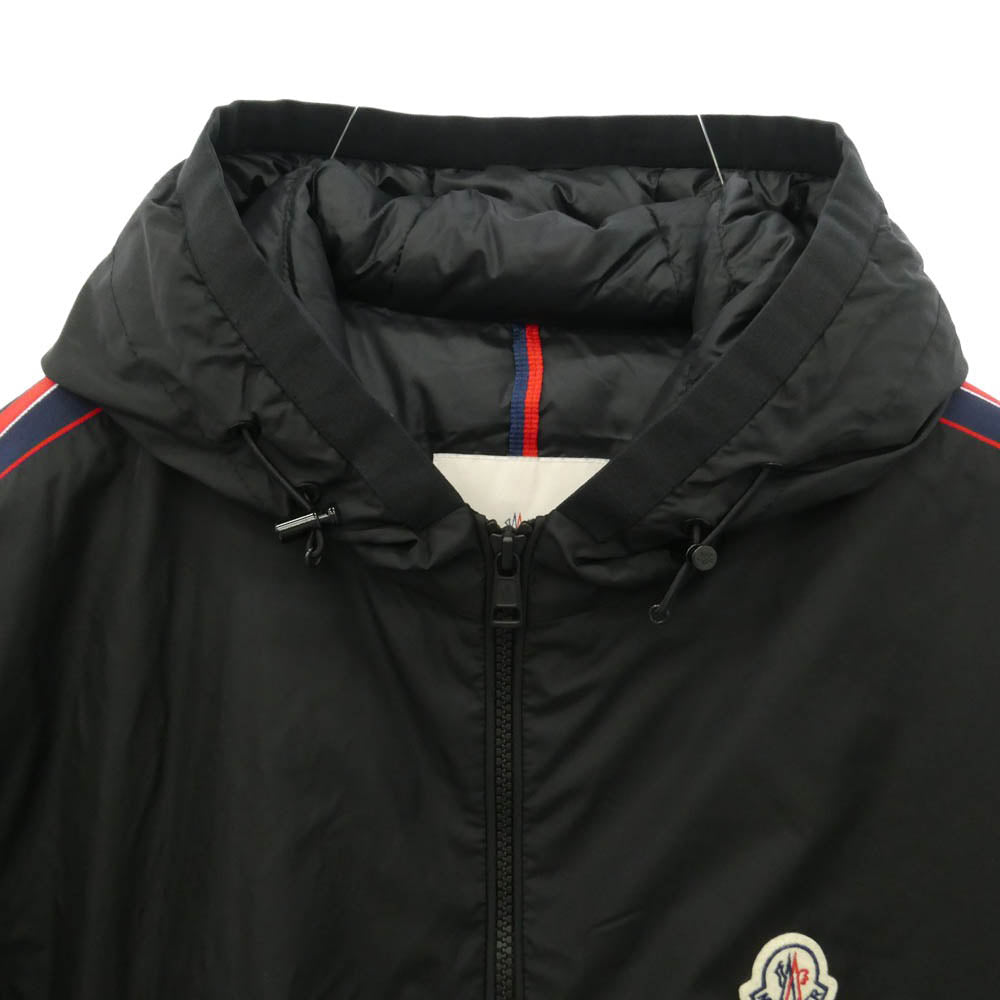 MONCLER モンクレール H10911A00005 モンクレールジャパンタグ NECKER GIUBBOTTO トリコロールサイドライン ナイロン ダウン ジャケット ブルゾン ブラック系 999 3【中古】