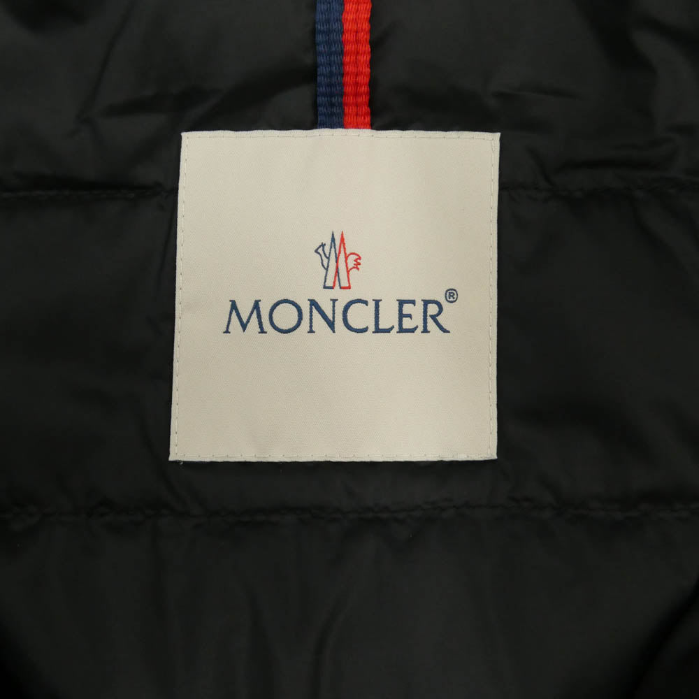 MONCLER モンクレール H10911A00005 モンクレールジャパンタグ NECKER GIUBBOTTO トリコロールサイドライン ナイロン ダウン ジャケット ブルゾン ブラック系 999 3【中古】