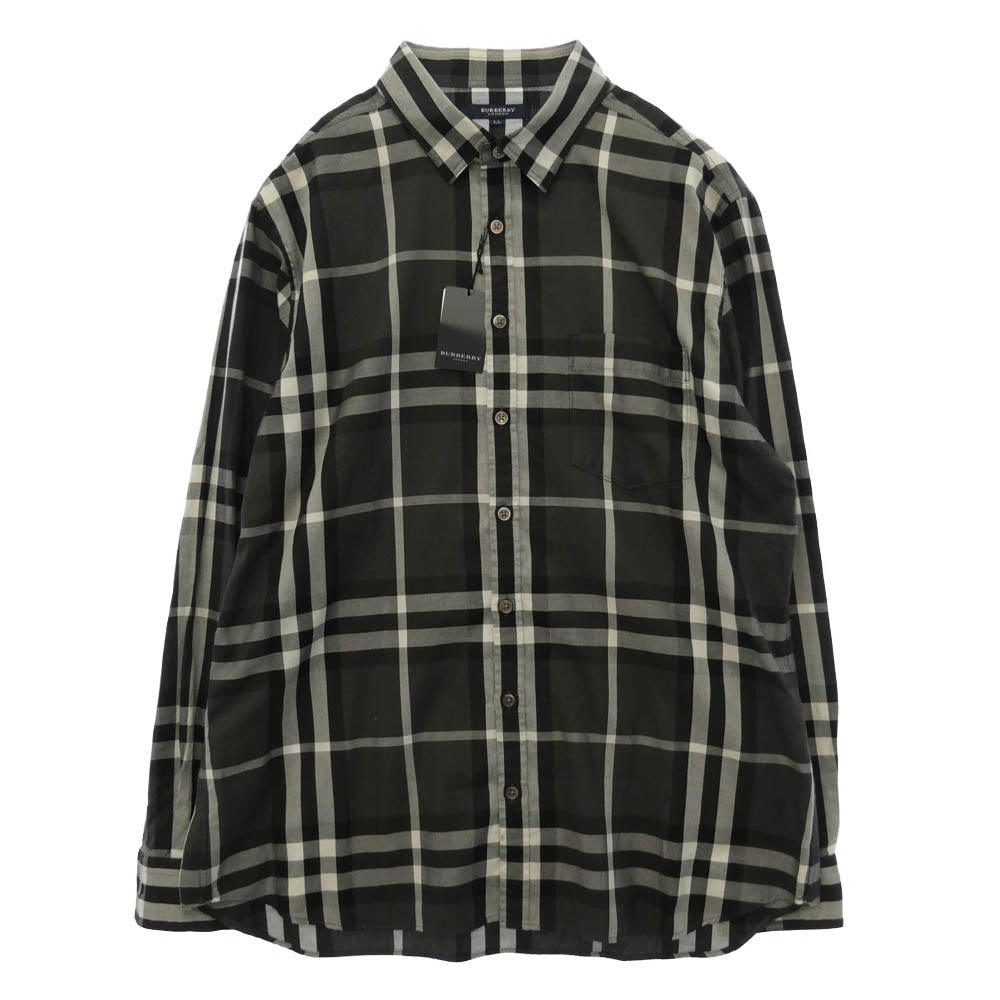 BURBERRY LONDON バーバリー ロンドン A1Ｍ50-203-07 ノバチェック 長袖 シャツ ブラック系 LL【美品】【中古】